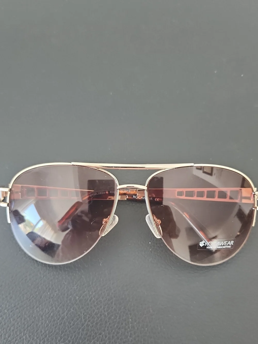 Rocawear Men’s Aviator Sunglasses — Rose Gold Frame with Brown Lenses